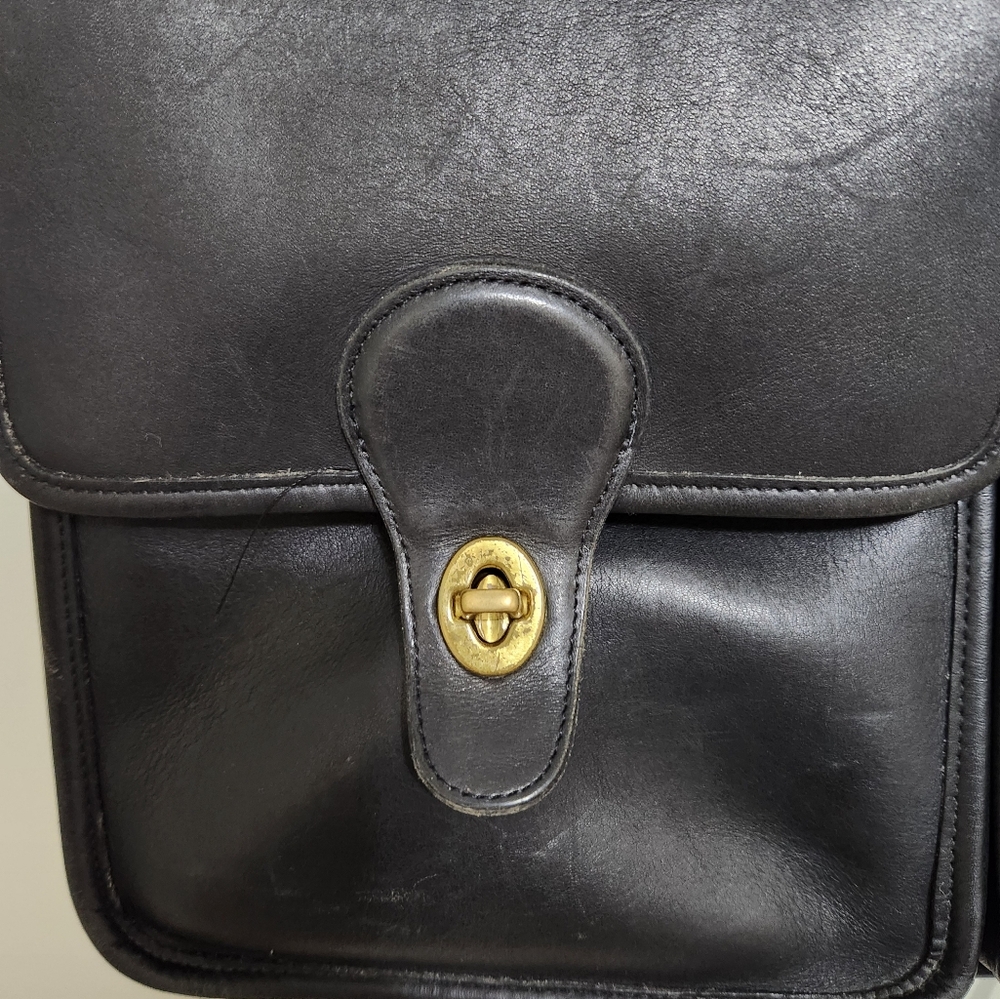 Coach Vintage Black Kensington  Leather Briefcase Messenger Bag 5279 - Picture 5 of 8